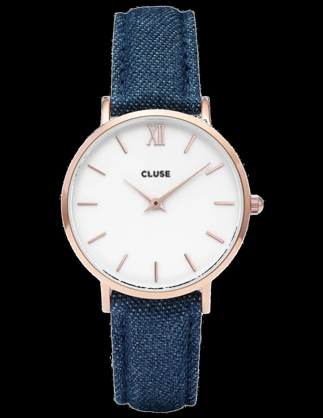 Montre Cluse Minuit CL30029 Bracelet en Jeans Denim Bleu