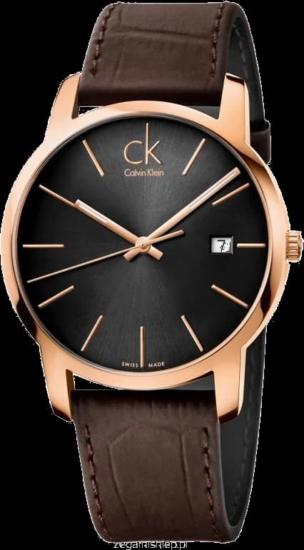 Montre Calvin Klein K2G2G6G3 City avec bracelet en cuir marron