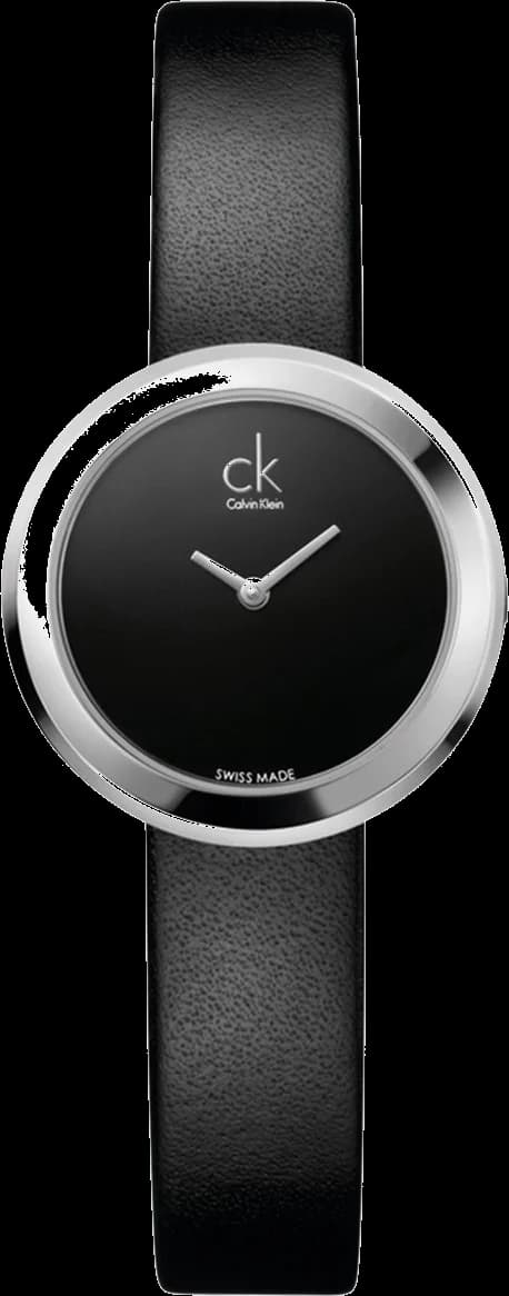 Montre Femme Calvin Klein K3N231C1 avec Bracelet en Cuir Noir