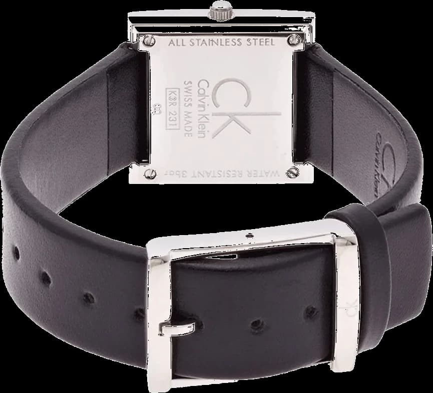 Montre Femme Calvin Klein K3R231C1 Cadran Noir et Bracelet Cuir vue 3