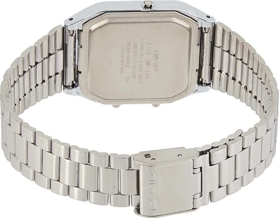 Montre Casio AQ-230A-1DMQYES en Acier Inoxydable à Double Affichage Noir vue 3