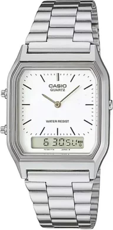 Montre Casio AQ-230A-7DMQYES Argentée à Double Affichage et Bracelet Acier