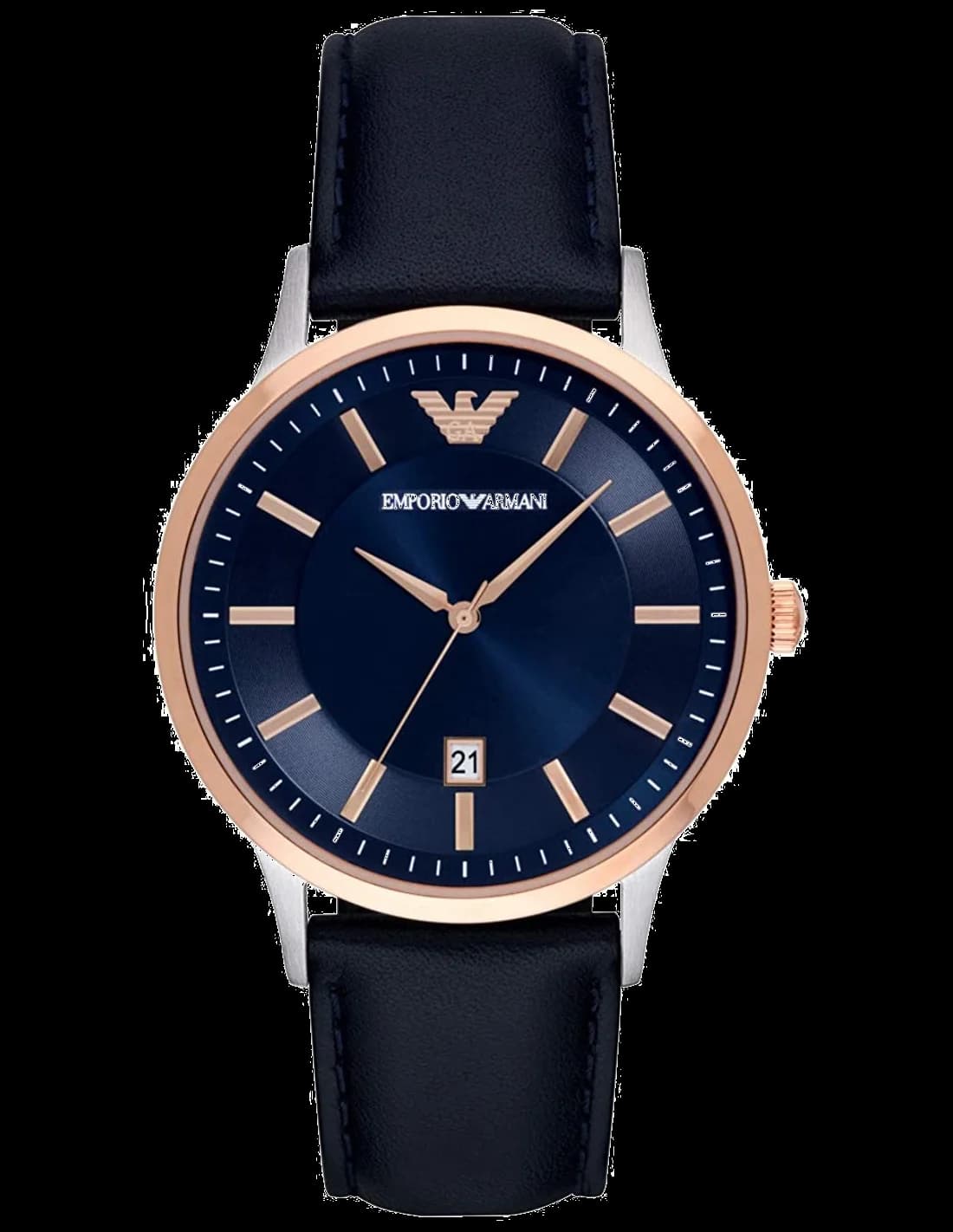 Montre Homme Emporio Armani Renato AR11188 cadran bleu bracelet cuir
