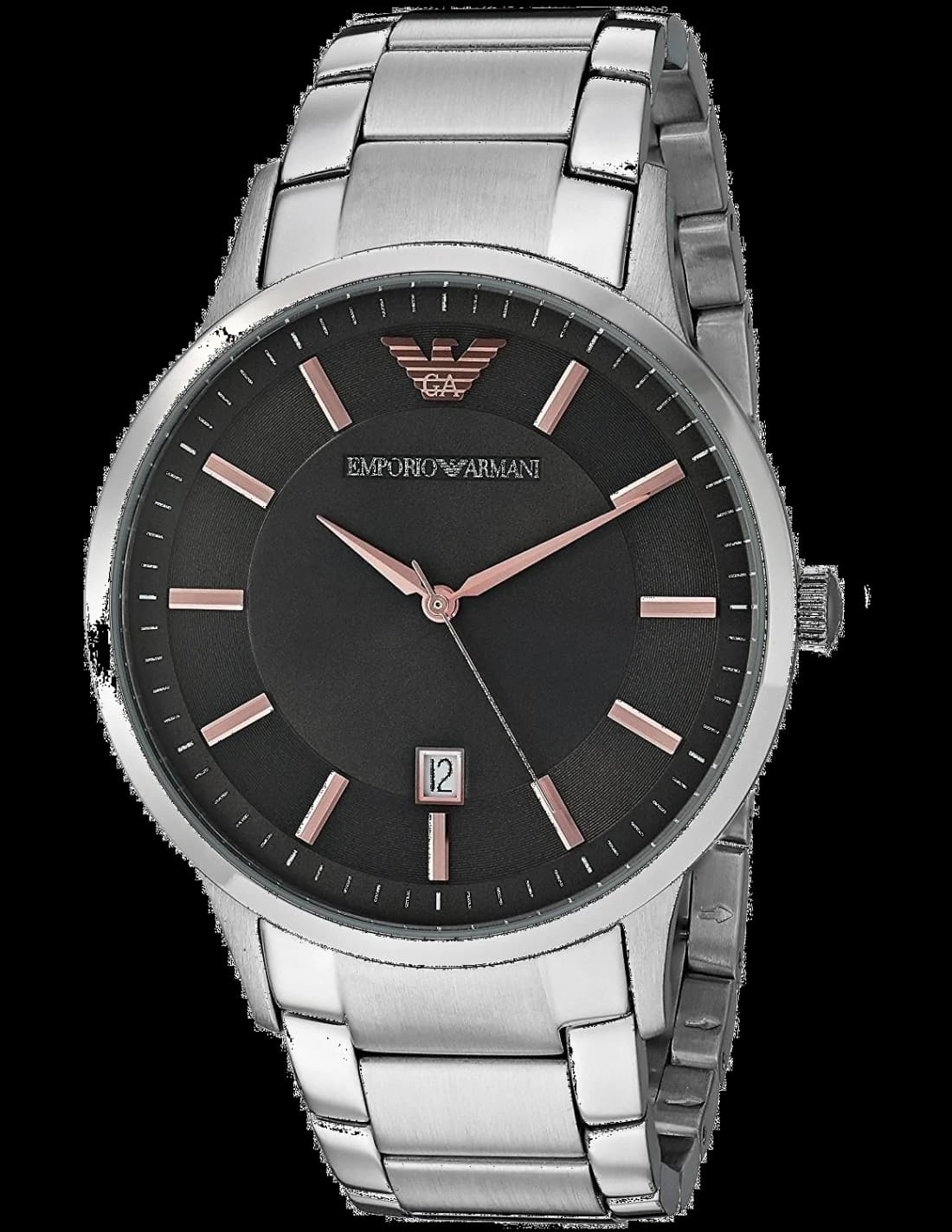 Montre Homme Emporio Armani Renato AR2514 cadran noir marqueurs or rose