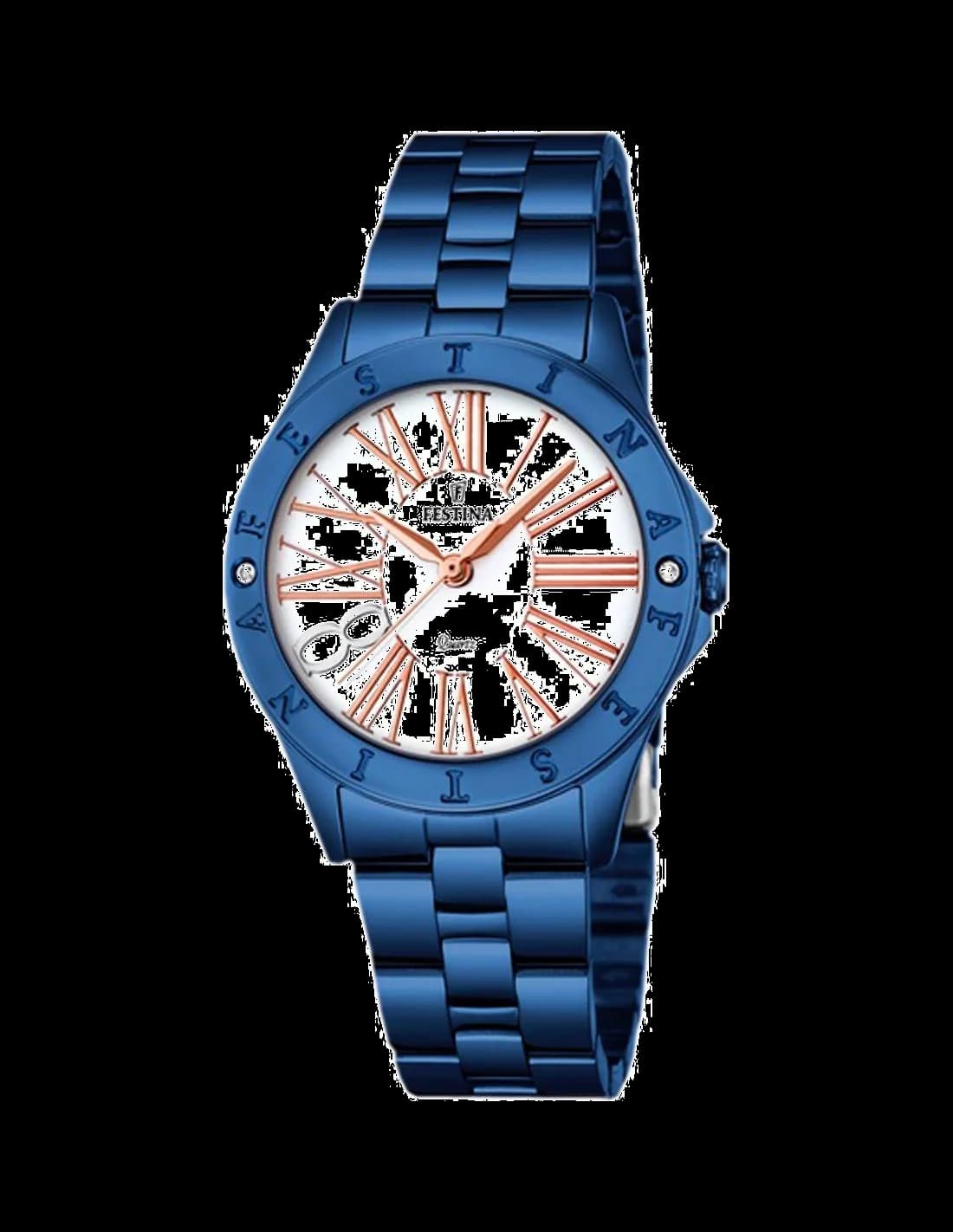 Montre Femme Festina F16927/1 en Acier avec Cadran Bleu