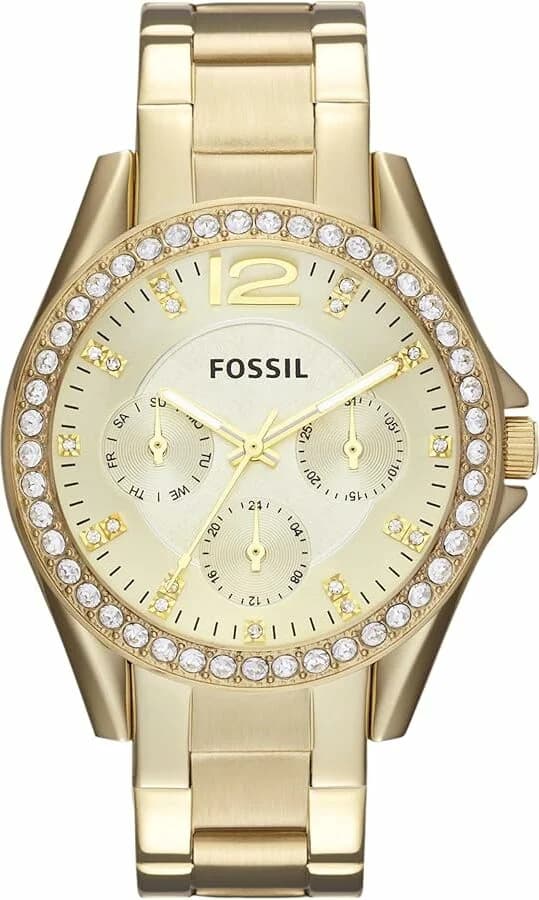 Montre Femme Fossil ES3203 en Acier Poli Coloris Or et Strass