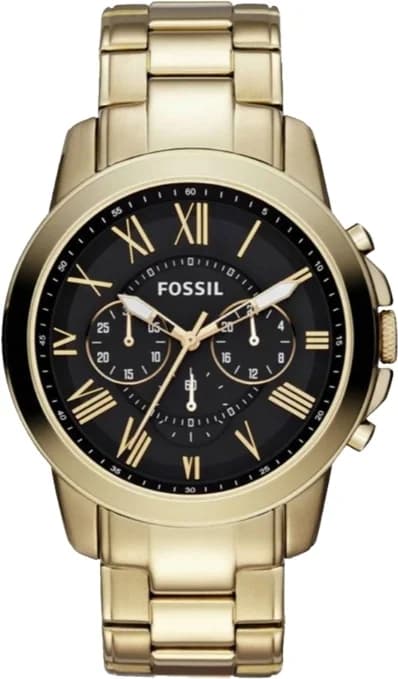 Montre Homme Fossil FS4815 Grant bracelet acier doré jaune