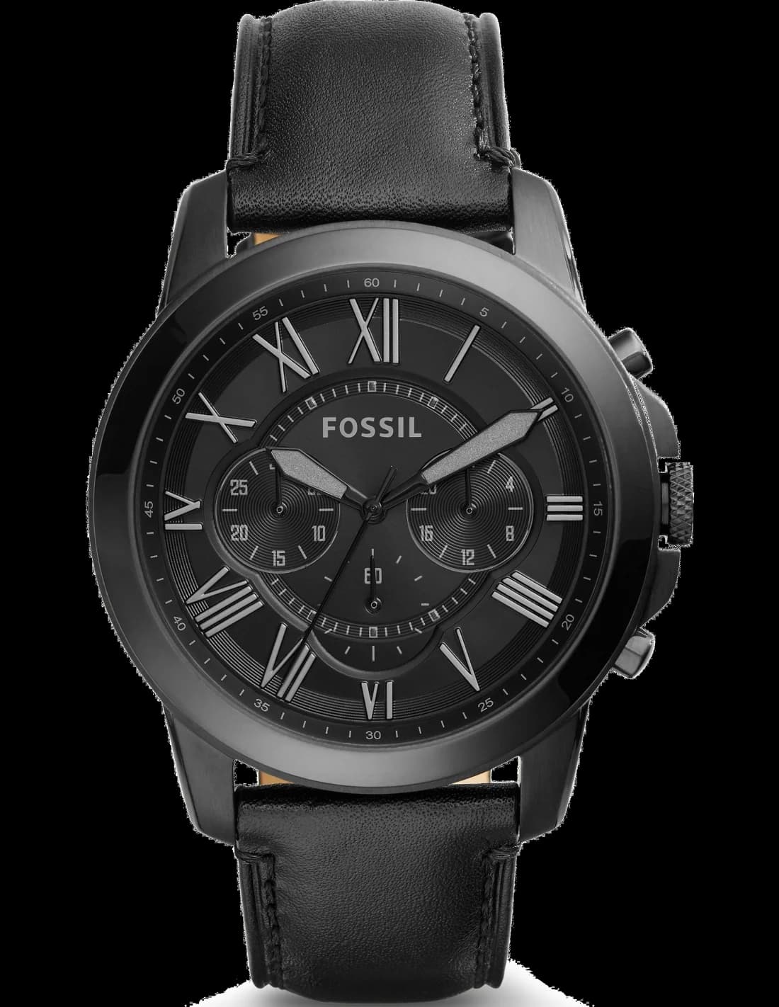 Montre Fossil FS5132 Chronographe Gant bracelet en cuir noir