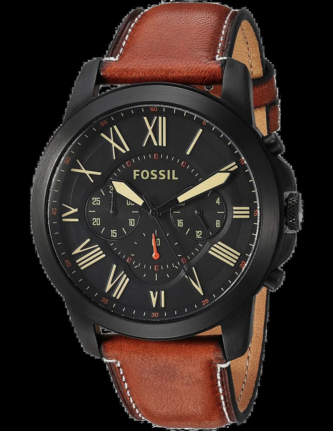 Montre Homme Fossil Grant FS5241 bracelet cuir marron