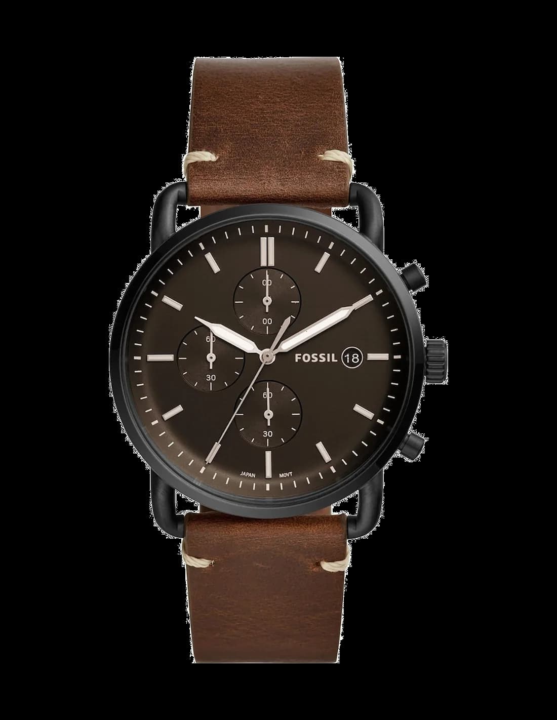 Montre Homme Fossil The Commuter FS5403 bracelet cuir marron