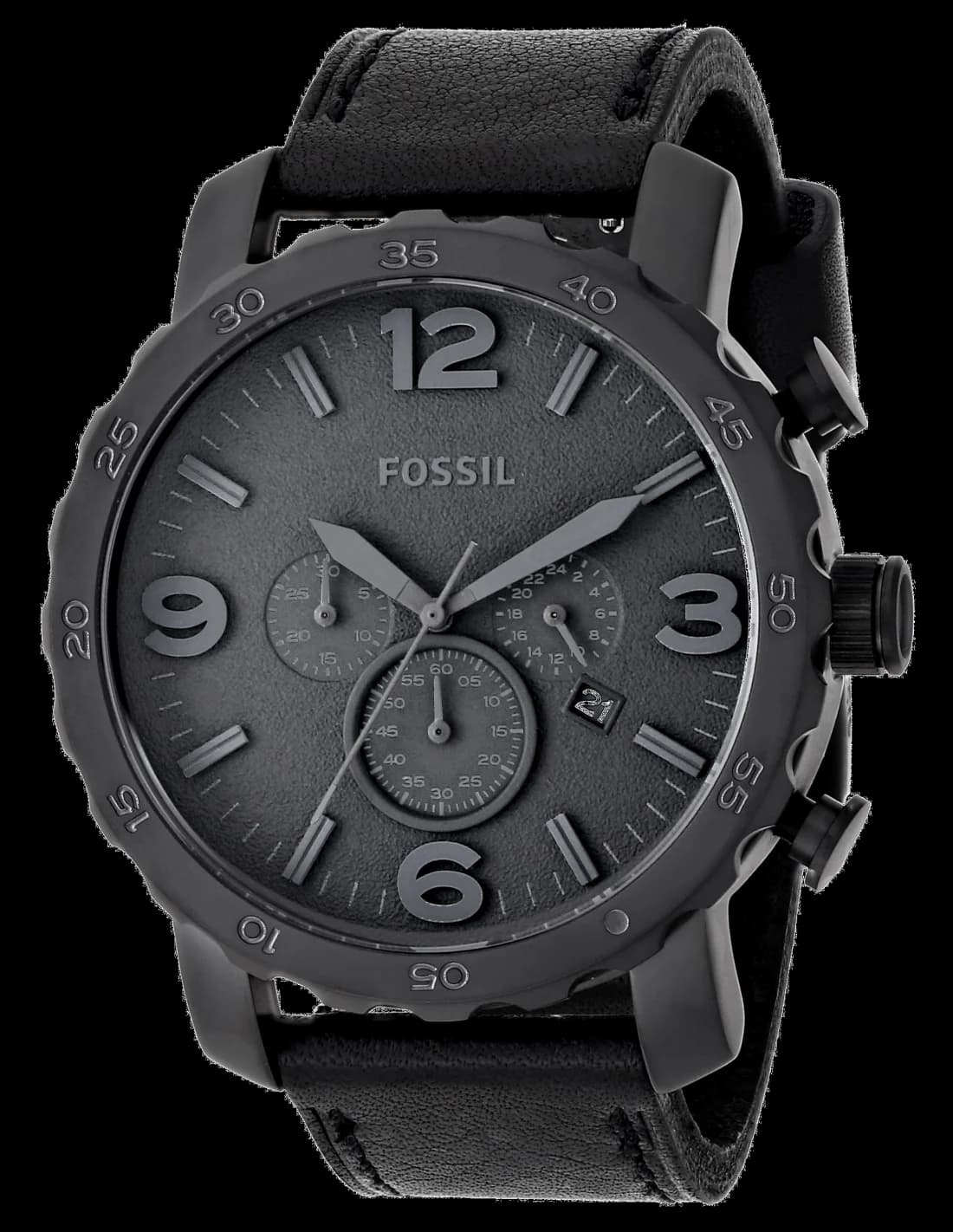 Montre Homme Fossil Nate JR1354 Chronomètre gun metal noir
