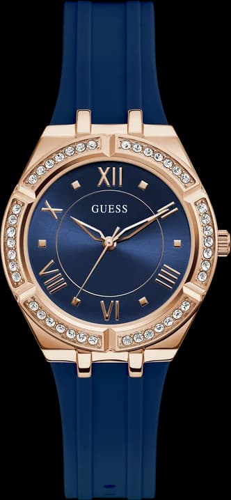Montre Femme Guess Cosmo GW0034L4 Silicone Bleu et Or Rose