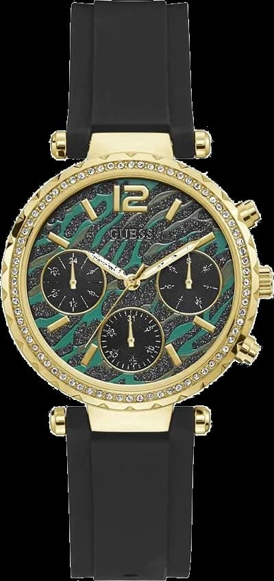 Montre Femme Guess GW0113L1 Cadran Vert et Bracelet Silicone Noir