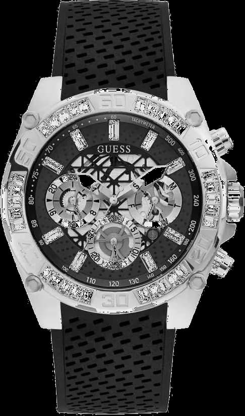 Montre Guess GW0333G1 au cadran noir multifonction, style sport chic