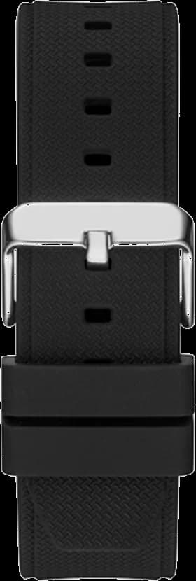 Bracelet Guess GW0334G1 silicone noir texturé, fermoir boucle ardillon, confortable et résistant