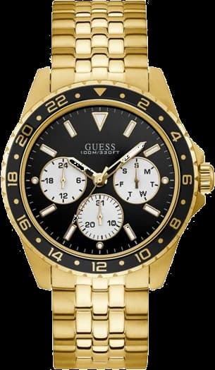Montre Guess W1107G4 Acier Doré et Cadran Noir Multifonction
