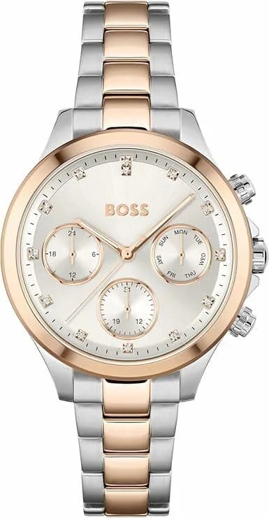 Montre Hugo Boss 1502564 en Acier Inoxydable Bi-ton Argent et Rose avec Cristaux Swarovski