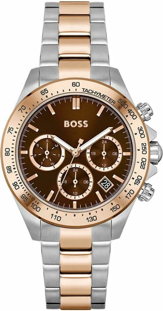Montre Hugo Boss 1502617 Cadran Marron Soleillé et Acier Bicolore
