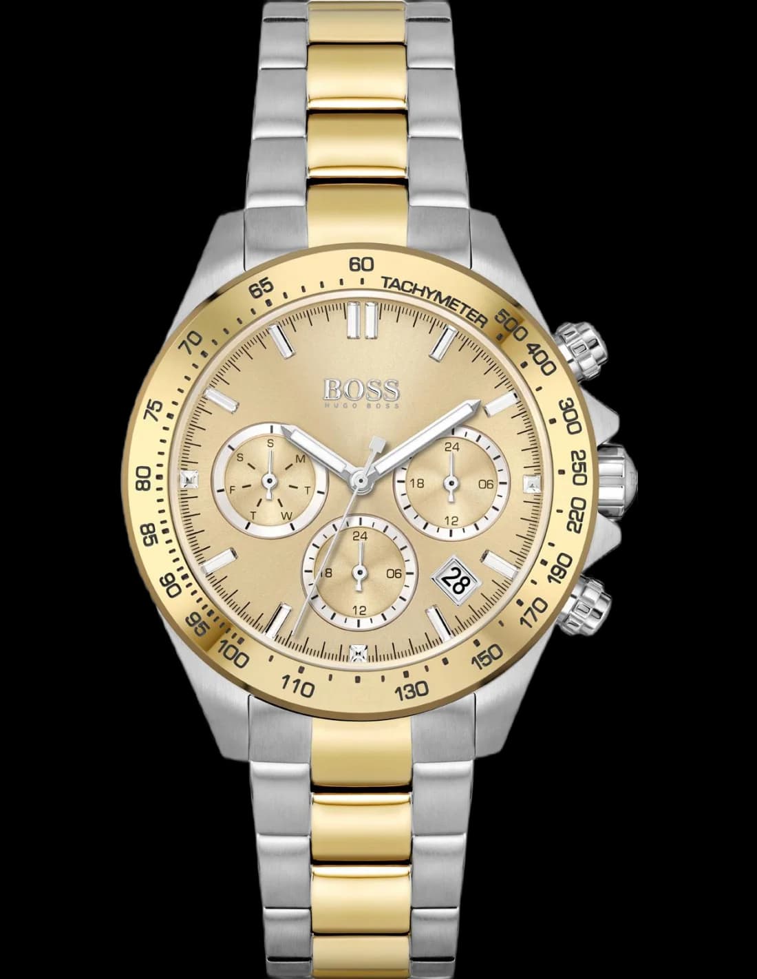 Montre Hugo Boss 1502618 Sport Lux Novia Chronographe Bicolore Argent et Or