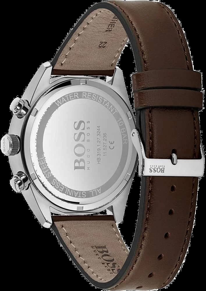Montre Homme Hugo Boss Champion 1513815 bracelet en cuir perforé marron vue 3