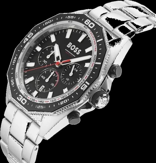 Montre Hugo Boss Energy 1513971 cadran noir octogonal bracelet en acier vue 3