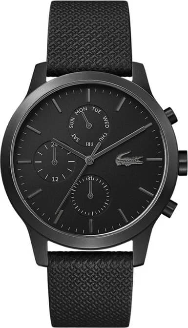 Montre Lacoste 2010997 Bracelet Cuir Noir et Cadran Multifonctions