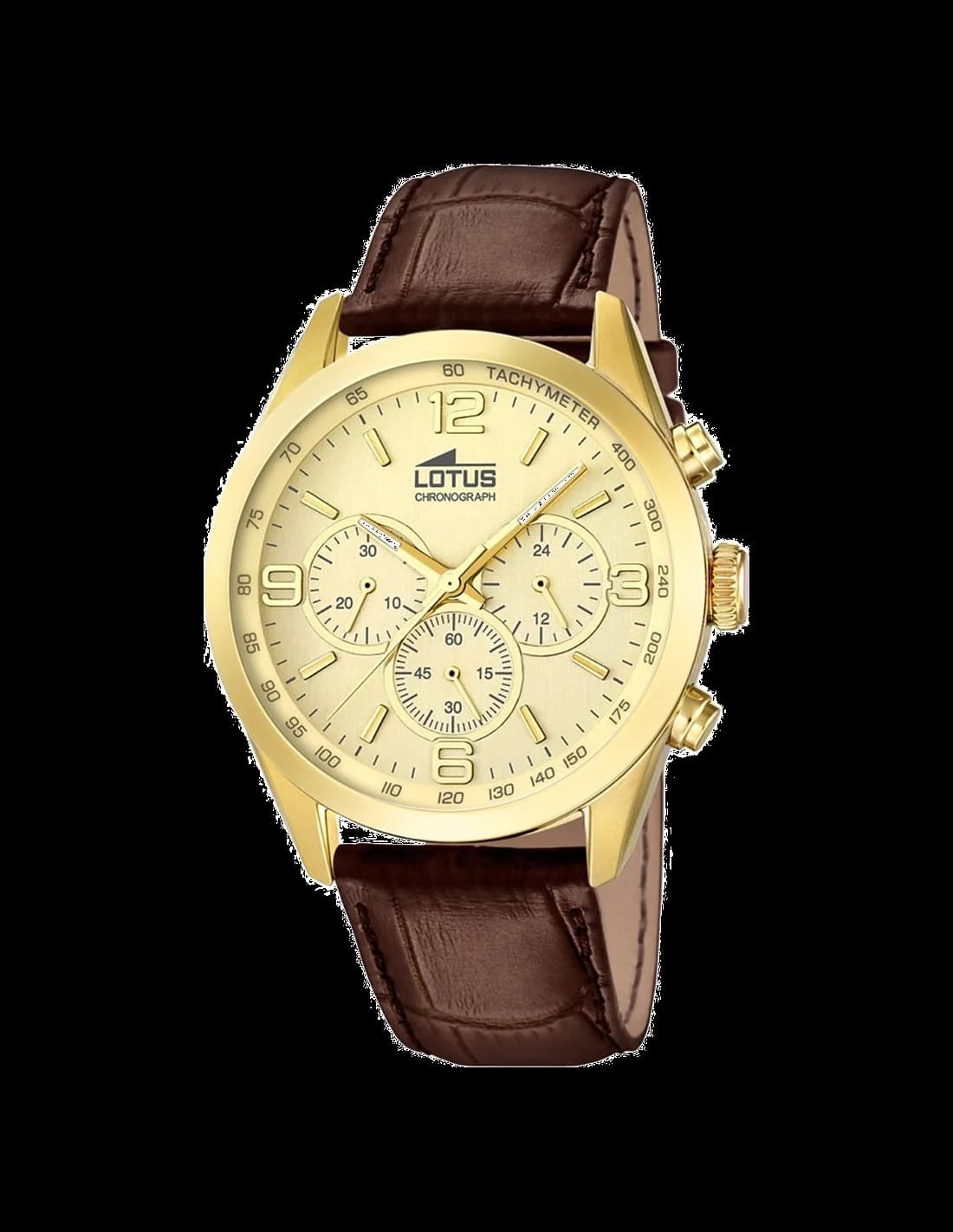 Montre Lotus L18156/2 avec cadran marron, aiguilles argentées et style minimaliste élégant