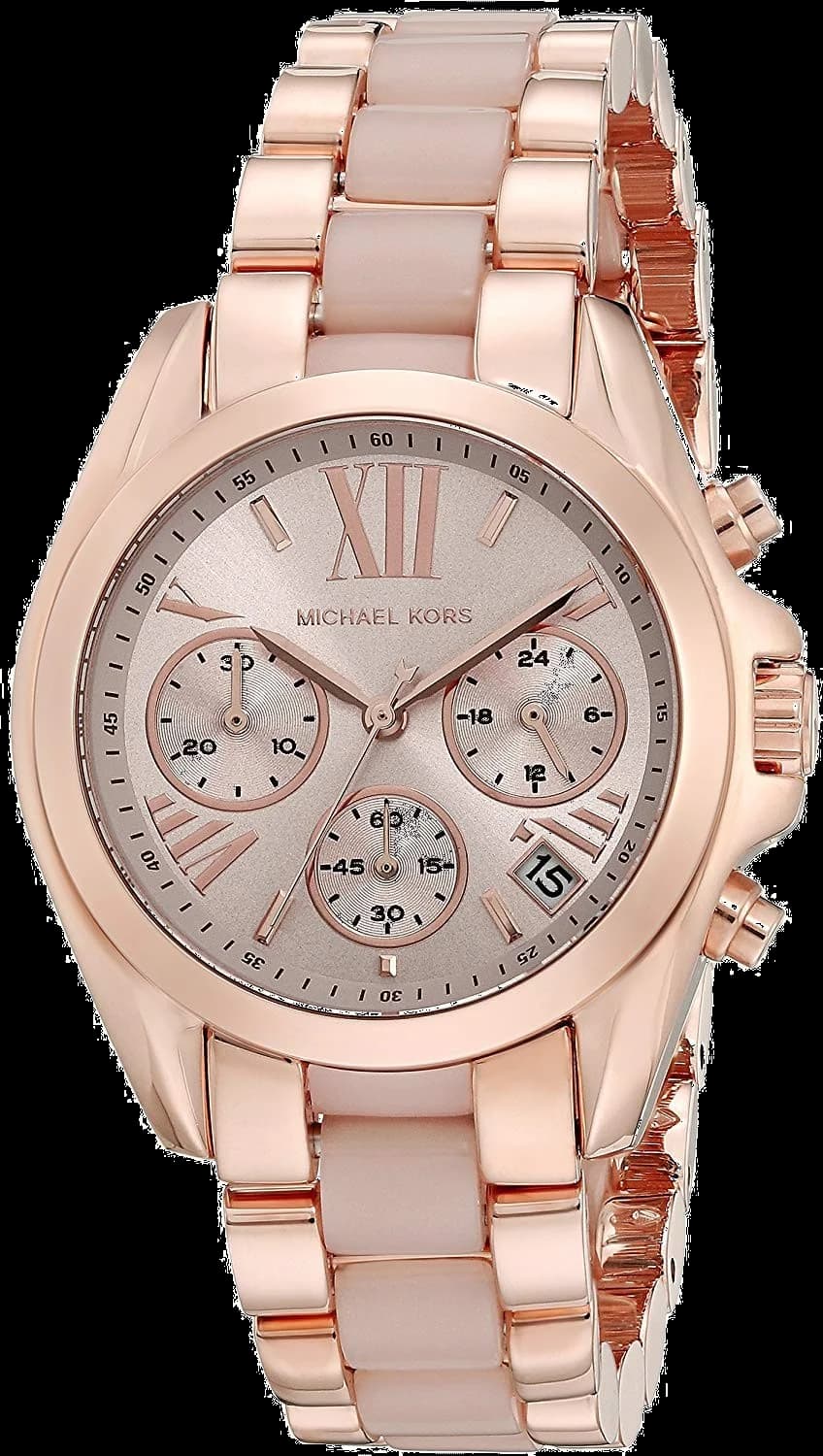 Montre Femme Michael Kors bradshaw Mini MK6066 Acier or rose et acétate rose clair