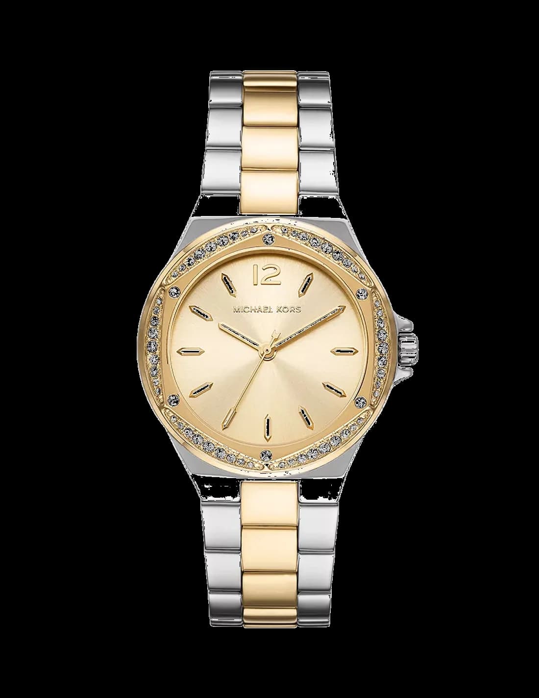 Montre femme Michael Kors Lennox MK6988 cadran doré bracelet en acier inoxydable bicolore