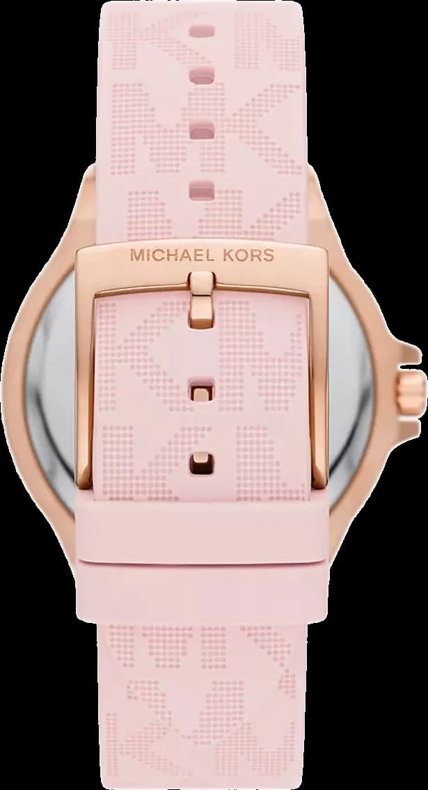 Montre Michael Kors MK7282 Lennox cadran or rose bracelet en silicone rose vue 2