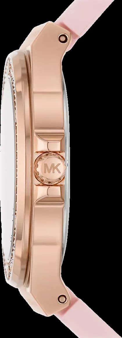 Montre Michael Kors MK7282 Lennox cadran or rose bracelet en silicone rose vue 3