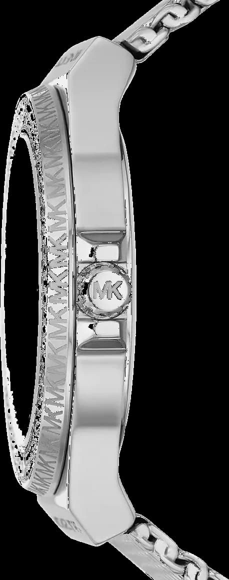 Bracelet Michael Kors MK7337 en acier inoxydable maille milanaise argenté, fermoir déployant ajustable