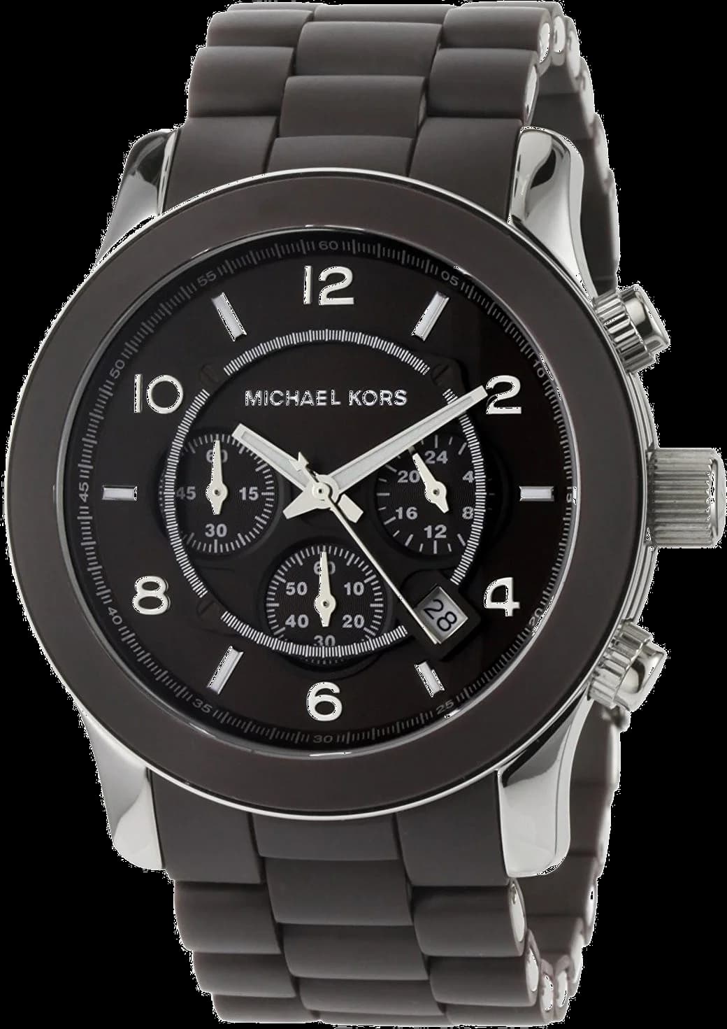 Montre Michael Kors MK8129 Chronographe Sport Silicone Brun et Argent
