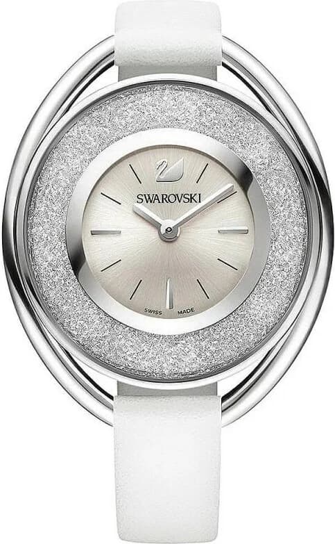 Montre Femme Swarovski Crystalline Oval 5158548 bracelet cuir blanc