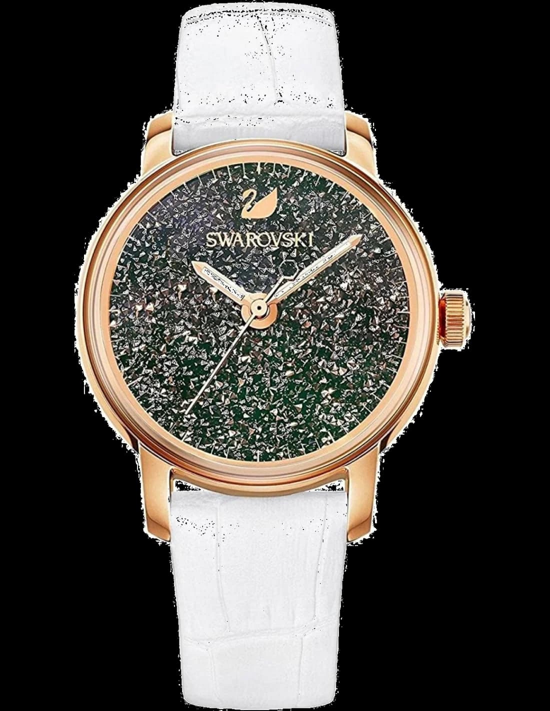 Montre Femme Swarovski Crystalline Oval 5344635 bracelet cuir blanc