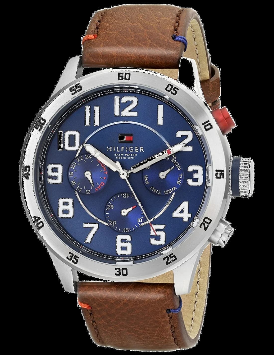 Montre Tommy Hilfiger 1791066 avec Boîtier en Acier et Bracelet en Cuir Marron