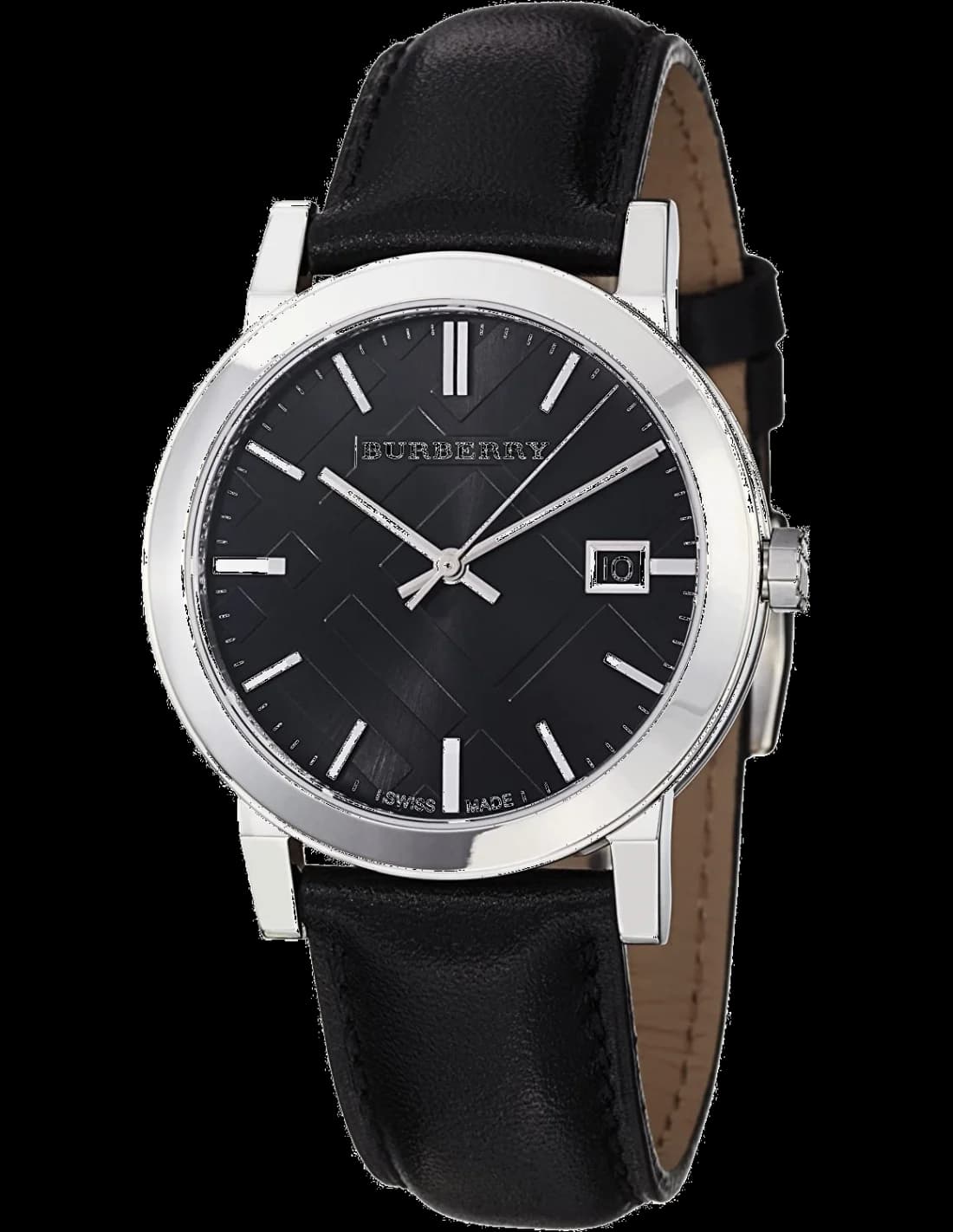 Montre Homme Burberry BU9009 ronde bracelet en cuir noir