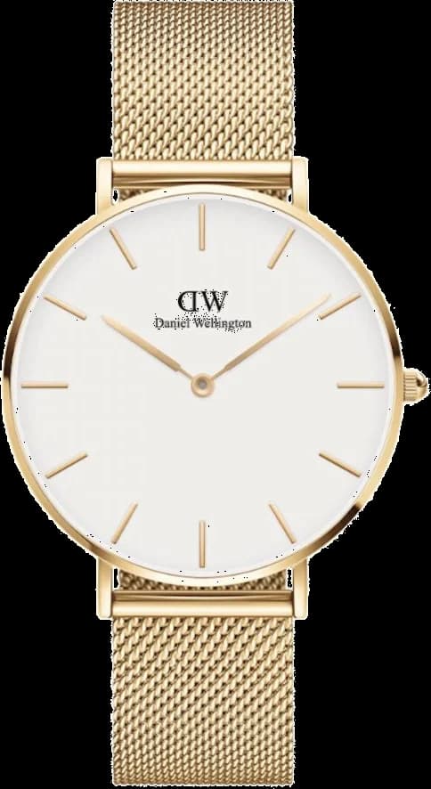 Montre Daniel Wellington Petite Evergold DW00100346 en maille milanaise doré jaune