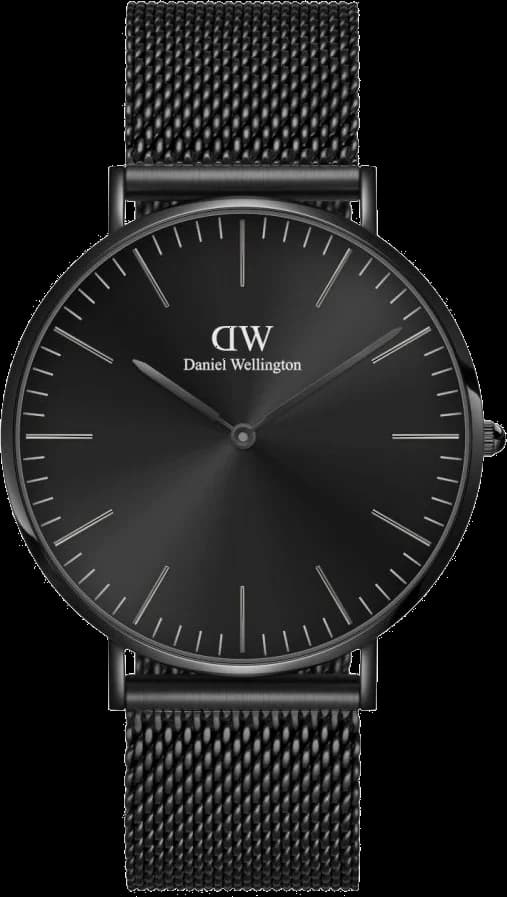 Montre Daniel Wellington DW00100632 en Acier et Maille Milanaise Noire