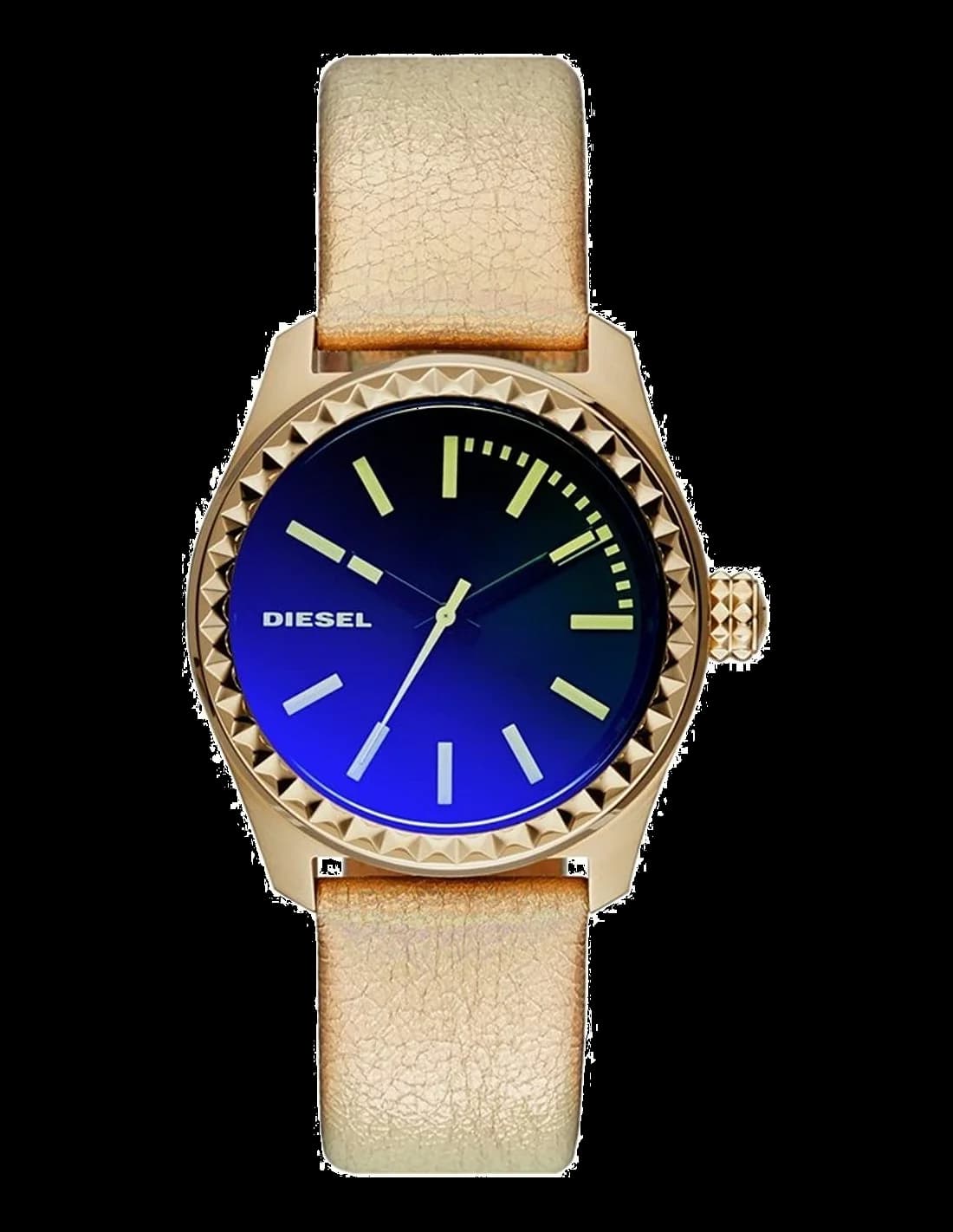 Montre Femme Diesel DZ5460 Bracelet en Cuir Jaune et Boîtier Carré
