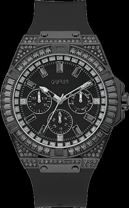 Montre Homme Guess GW0208G5 bracelet en silicone noir multifonction