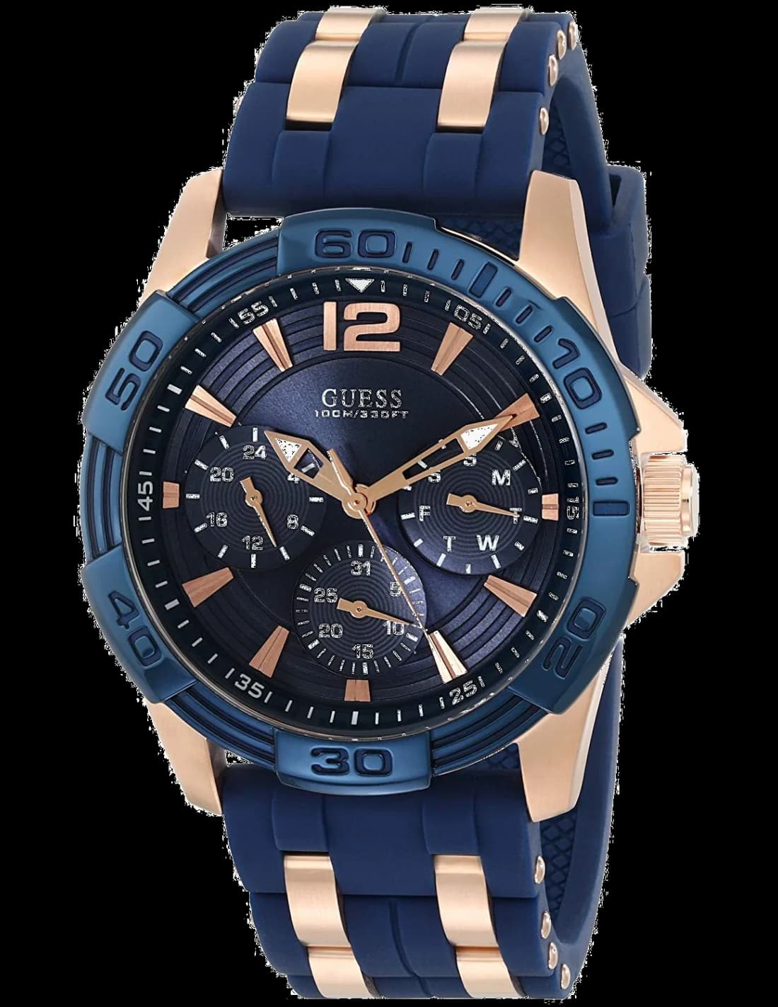 Montre Guess W0366G4 Sporty en Acier et Silicone Bleu