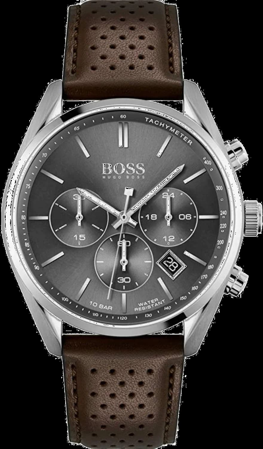 Montre Homme Hugo Boss Champion 1513815 bracelet en cuir perforé marron