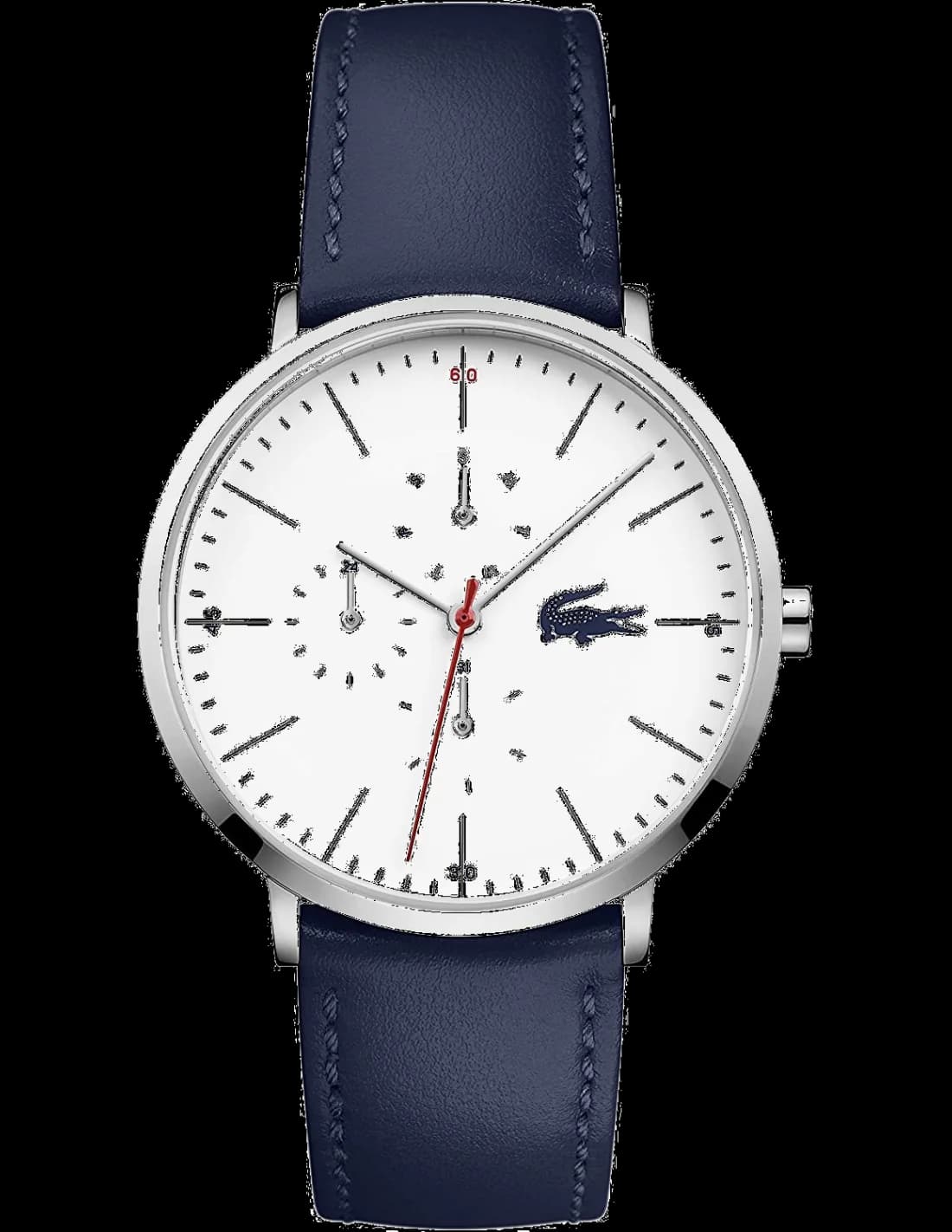 Montre Lacoste 2010975 Bracelet Cuir Bleu et Cadran Blanc Multifonctions