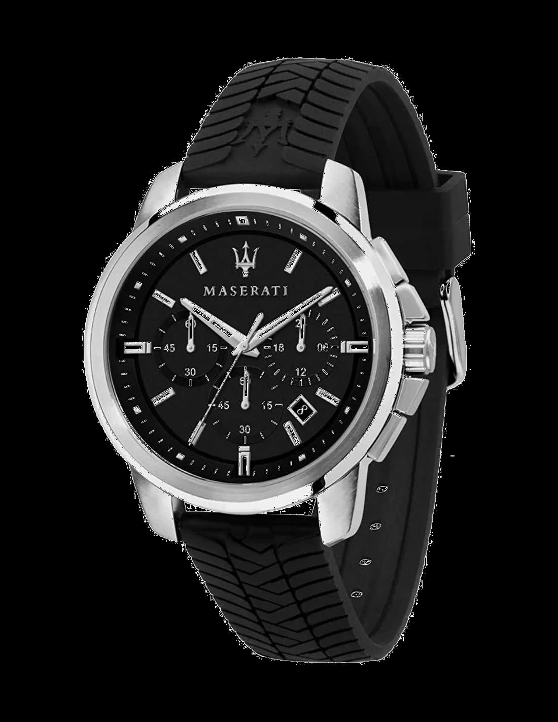 Montre Homme Maserati Successo R8871621014 bracelet en caoutchouc noir