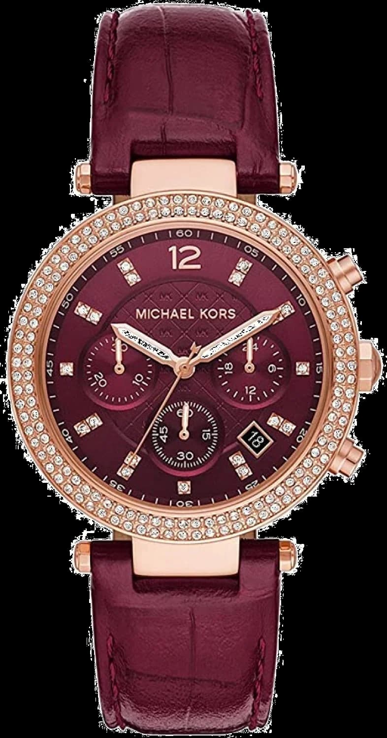 Montre Michael Kors Parker MK6986 bracelet en cuir bordeaux