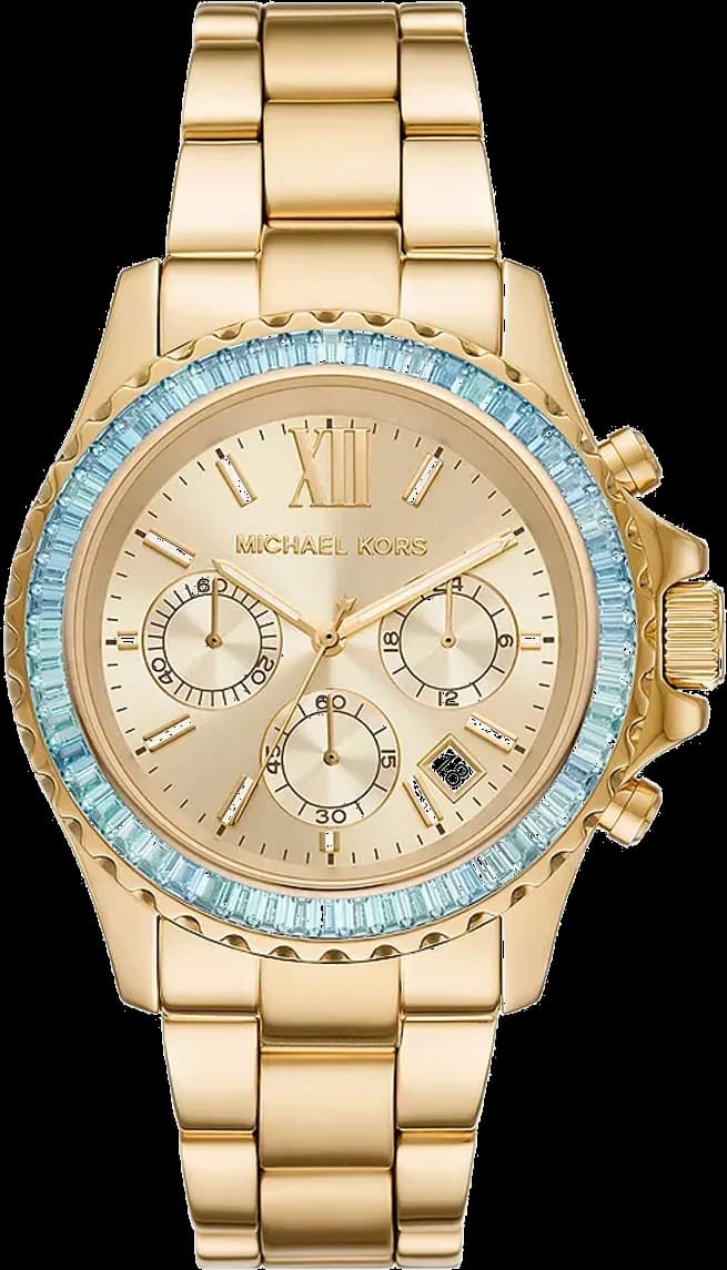 Montre chronographe Michael Kors Everest MK7210 ornée de cristaux bracelet en acier inoxydable doré jaune