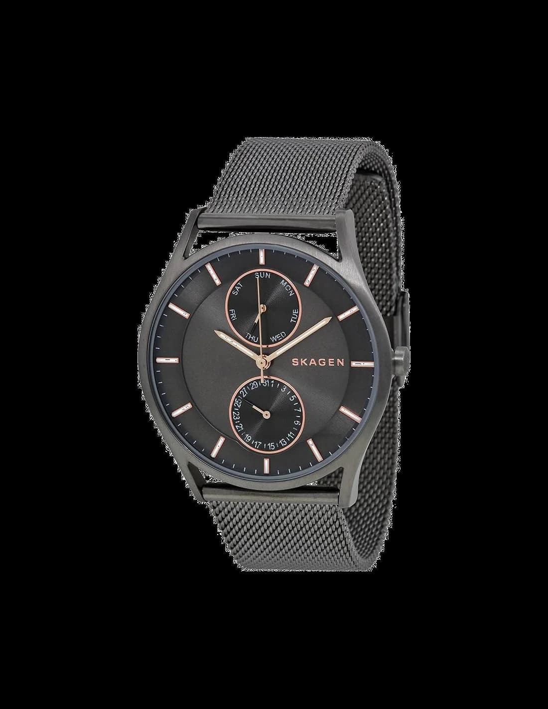 Montre Skagen SKW6180 Holst en Acier Noir et Maille Milanaise
