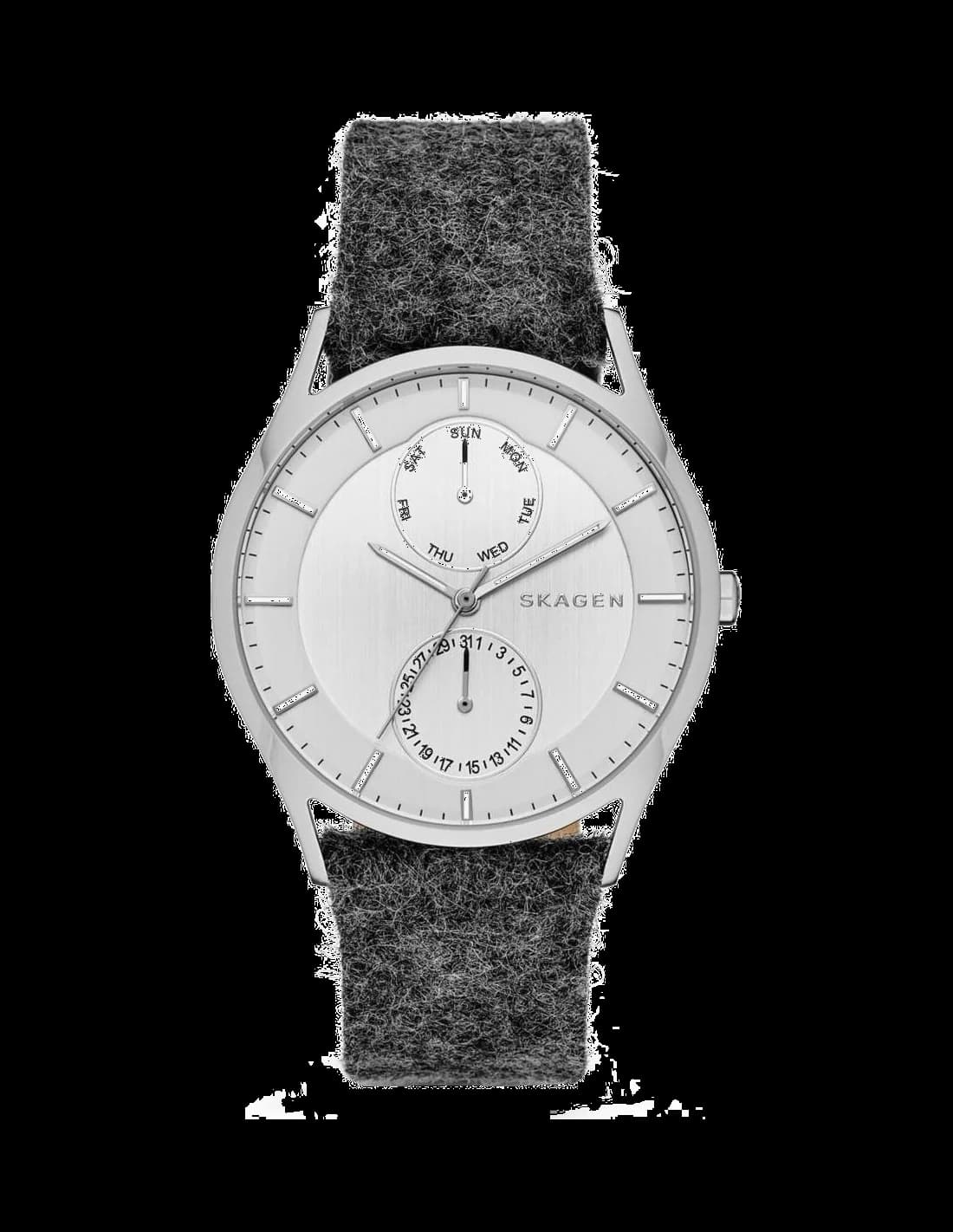 Montre Homme Skagen SKW6238 Bracelet Cuir Tissu Gris