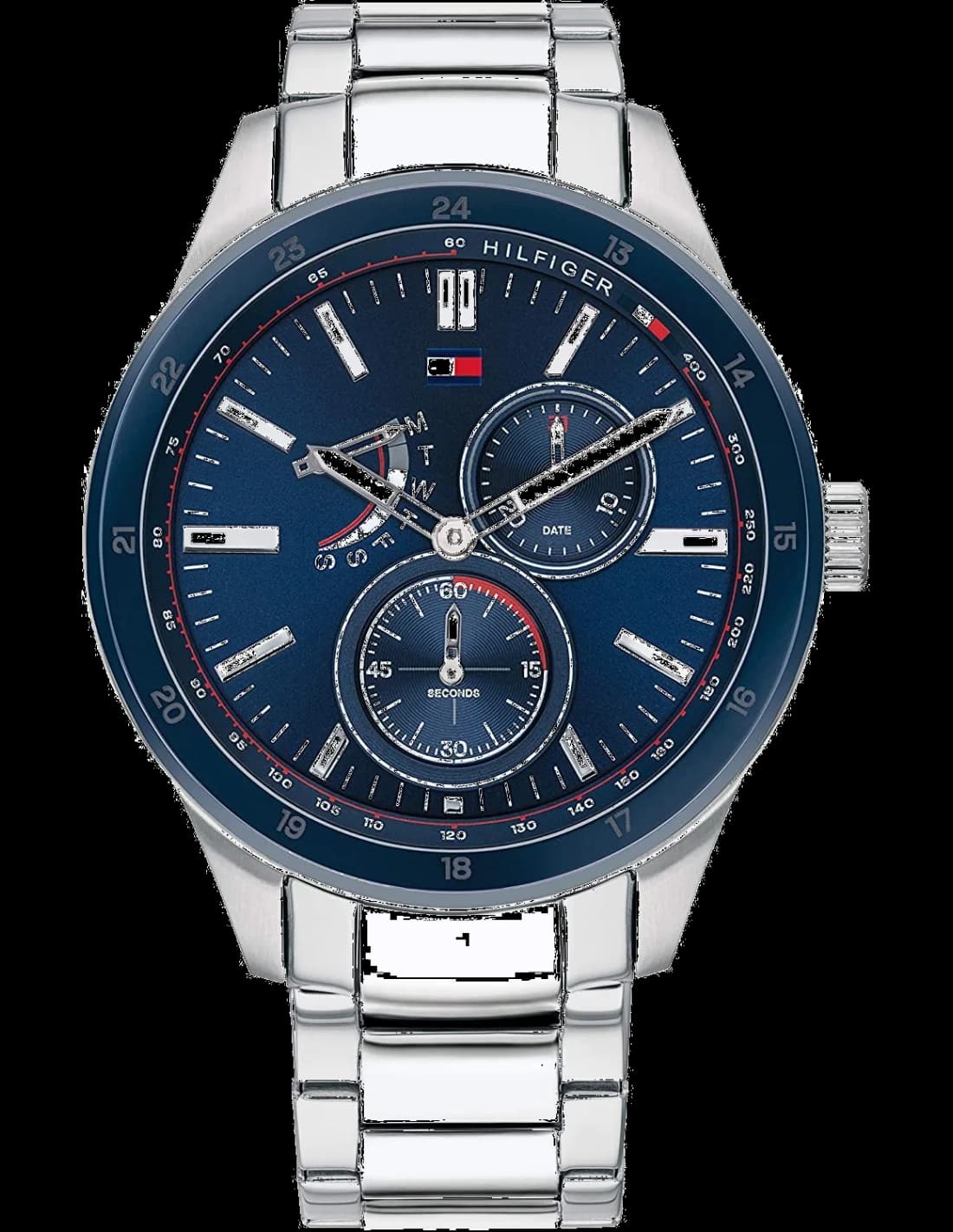 Montre Homme Tommy Hilfiger 1791640 Austin Cadran Bleu et Bracelet Cuir Brun